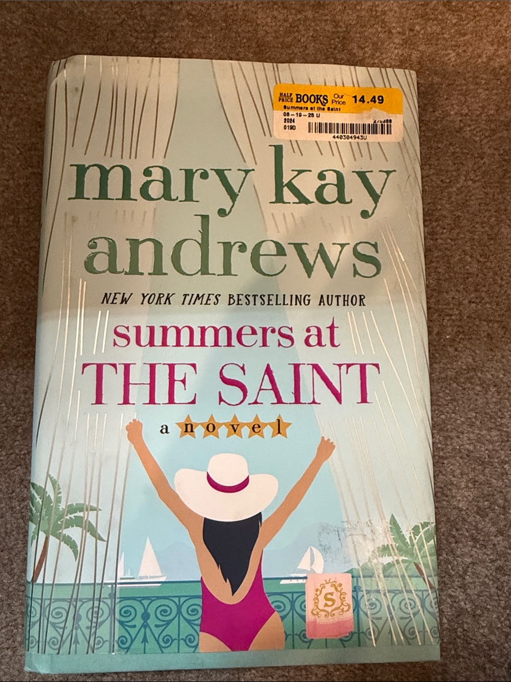 Mary Kay Andrews "Summers at The Saint" Paperback - Teal & Pink Cover